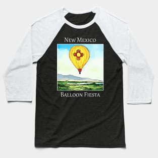 Hot air balloon flying over Albuquerque New Mexico during the Balloon Fiesta. Baseball T-Shirt